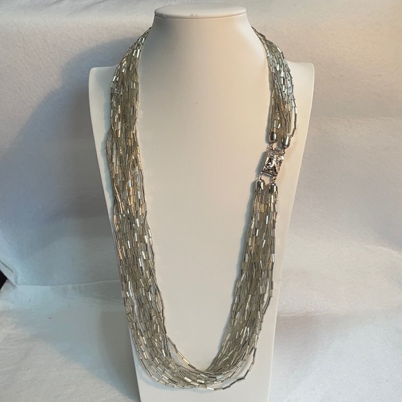 Vintage Italy torsade beaded necklace with Sphinx sterling clasp 30” - Picture 1 of 10